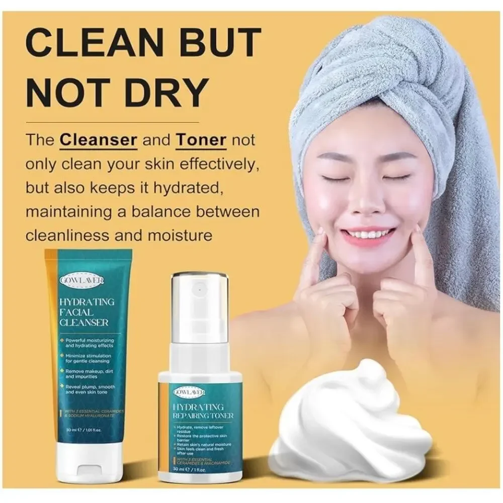 NEW Gowlaver Deep Hydration Repairing Skin Care Set | 6-Piece Kit | Gift Travel‎